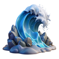 wonderful minimalist A wave crashing on a rocky shore, dramatic splash, dynamic movement, realistic rendering, ocean spray, natural lighting authentic png