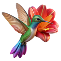 elegant rustic A hummingbird hovering in front of a flower, vibrant colors, motion blur, detailed feathers, natural lighting, macro photography detailed png