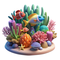 magnificent rustic A coral reef teeming with colorful fish, underwater scene, vibrant and tropical, realistic rendering, natural light, dynamic composition exclusive png