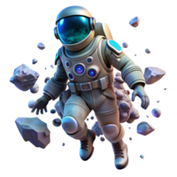 stunning traditional A lone astronaut, clad in a bioluminescent spacesuit, floats adrift amongst the debris of a colossal, shattered spaceship, illuminated by the ethereal glow of a distant... png