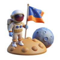impressive rustic A lone astronaut, planting a flag on a newly discovered planet, with a breathtaking view of a binary star system. Realistic planetary surface. Bright, natural lighting.... png
