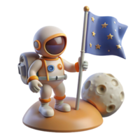 vibrant classic A lone astronaut, planting a flag on a newly discovered planet, with a breathtaking view of a binary star system. Realistic planetary surface. Bright, natural lighting.... png