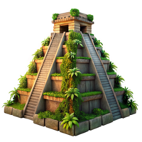 impressive classic An ancient Mayan pyramid overgrown with jungle vines, dramatic sunset lighting, mysterious, hyperrealistic, genuine png