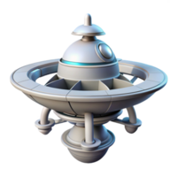 stunning traditional A futuristic space station, sleek white and grey design, rotating slowly, view from space, realistic, authentic png