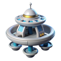 stunning modern A futuristic space station, sleek white and grey design, rotating slowly, view from space, realistic, authentic png