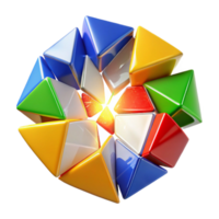 dramatic traditional Shattered fragments of stained glass in vibrant primary colors, illuminated by a beam of pure white light, in an abstract expressionist style 4K png