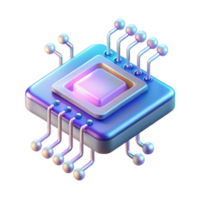 extraordinary minimalist A single, holographic microchip, displaying intricate circuits and binary code, floats in the air, illuminated by dynamic, shifting RGB lighting.... png