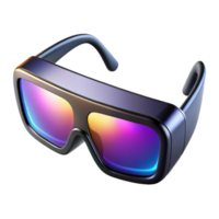 extraordinary contemporary A pair of augmented reality glasses, with sleek, black frames and glowing, holographic displays, floats in mid-air, illuminated by soft, diffused white light.... png