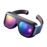 wonderful vintage A pair of augmented reality glasses, with sleek, black frames and glowing, holographic displays, floats in mid-air, illuminated by soft, diffused white light.... png