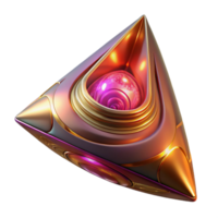 serene abstract A sleek, triangular spaceship, its hull shimmering with iridescent scales, pierces through a swirling vortex of crimson and gold energy, illuminated by internal, pulsing lights genuine png