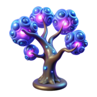 dramatic creative A genetically modified, bioluminescent tree, its branches reaching towards a swirling nebula, illuminated by its own internal glow premium png