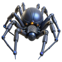 magnificent artistic A giant robotic spider weaving a web of fiber optic cables, dark, moody lighting, hyperrealistic style authentic png