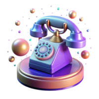 impressive artistic A vintage rotary phone floating in zero gravity, surrounded by holographic projections of binary code, surreal, dreamlike lighting authentic png