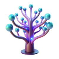 stunning traditional A bioluminescent tree with integrated circuitry, glowing branches and leaves, soft and magical lighting, fantasy technology style authentic png