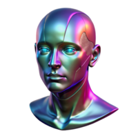 extraordinary classic A holographic projection of a human face, fragmented and glitching, dark and mysterious atmosphere, cyberpunk style high quality png