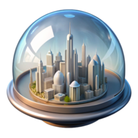 elegant traditional A futuristic city built within a massive transparent dome, intricate architecture, soft and utopian lighting, science fiction illustration style 4K png