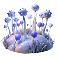 impressive traditional A field of sentient, bioluminescent flowers swaying in the breeze on an alien planet. Soft, ethereal lighting, fantasy art style high resolution png