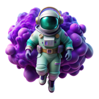 elegant rustic A lone astronaut, clad in a bioluminescent spacesuit, drifts through a nebula of vibrant purple and teal. The astronaut's helmet reflects the swirling nebula clouds.... png