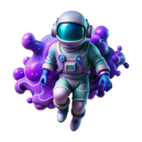 wonderful abstract A lone astronaut, clad in a bioluminescent spacesuit, drifts through a nebula of vibrant purple and teal. The astronaut's helmet reflects the swirling nebula clouds.... png