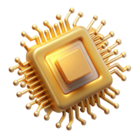 stunning vintage A single microchip, magnified to immense size, golden circuits forming fractal patterns, soft ethereal glow, abstract style 4K png