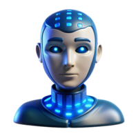 stunning modern An artificial intelligence construct, a face formed from binary code, glowing blue and white, dramatic lighting, abstract portrait style high quality png