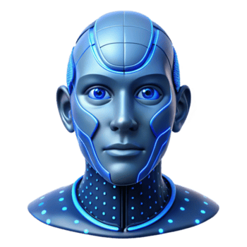 indrukwekkend abstract een kunstmatig intelligentie- bouwen, een gezicht gevormd van binair code, gloeiend blauw en wit, dramatisch verlichting, abstract portret stijl premie png