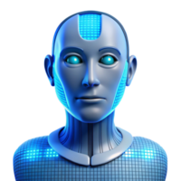 elegant creative An artificial intelligence construct, a face formed from binary code, glowing blue and white, dramatic lighting, abstract portrait style genuine png