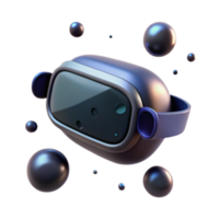 beautiful abstract serene modern A virtual reality headset floating in a dark void, glowing lenses, surreal and mysterious atmosphere high quality authentic png