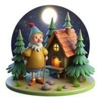 wonderful creative magnificent abstract The Slavic Baba Yaga, residing in her hut which stands on chicken legs, surrounded by a dark forest. Lighting moonlight filtering through the trees.... png