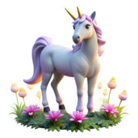 wonderful minimalist vibrant abstract A proud and noble unicorn, its horn glowing with magical energy, standing in a field of luminescent flowers. Lighting ethereal, otherworldly.... png