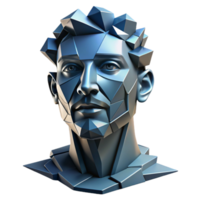 impressive rustic impressive modern A deconstructed portrait composed of fragmented geometric shapes, rendered in cool blues and greys, cubist style, strong, directional lighting detailed professional png