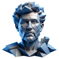 elegant traditional vibrant artistic A deconstructed portrait composed of fragmented geometric shapes, rendered in cool blues and greys, cubist style, strong, directional lighting detailed detailed png