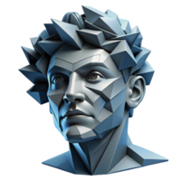 serene traditional magnificent artistic A deconstructed portrait composed of fragmented geometric shapes, rendered in cool blues and greys, cubist style, strong, directional lighting original detailed png