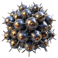 beautiful modern stunning rustic A swarm of nanobots forming a complex, evolving structure, metallic textures, dark and moody lighting, biopunk style authentic high resolution png