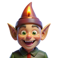 magnificent abstract vibrant vintage A mischievous gnome with pointed ears and a wide grin, illuminated by flickering candlelight, fantasy art style premium high quality png