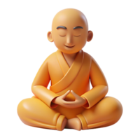 wonderful contemporary wonderful rustic A serene monk meditating, soft, diffused lighting, minimalist style premium original png
