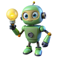 vibrant minimalist stunning abstract A whimsical, cartoon style robot holding a glowing lightbulb, bright, cheerful colors, cel shaded animation style exclusive 4K png