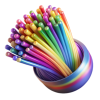 vibrant classic wonderful artistic A close up, macro shot of a fiber optic cable emitting glowing strands of light, vibrant, multicolored lighting, abstract photography style 4K authentic png