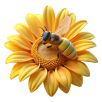 serene minimalist extraordinary classic A close up of a bee collecting pollen from a sunflower, with shallow depth of field and warm, golden light original high quality png