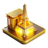 beautiful vintage serene artistic A 3D printer constructing a miniature replica of the Eiffel Tower, layer by layer, illuminated by a warm yellow light, timelapse photography style genuine authentic png