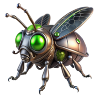 beautiful contemporary dramatic modern A steampunk insect, metallic body with intricate gears, glowing green eyes, dark and moody lighting, hyperrealistic high resolution authentic png