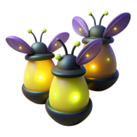 stunning rustic stunning artistic A group of fireflies illuminating a dark forest at night, bioluminescent glow, magical, whimsical, professional detailed png