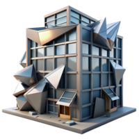 wonderful minimalist wonderful rustic A Deconstructivist office building, fragmented forms, colliding planes, sharp angles, metallic surfaces, cold, industrial, dystopian exclusive original png