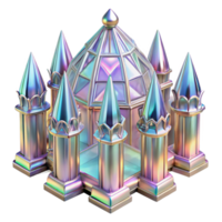 vibrant artistic elegant creative A crystal palace, intricate latticework, shimmering iridescent surfaces, magical, ethereal, otherworldly high resolution detailed png