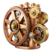 elegant abstract serene classic An intricate clockwork mechanism, gears and springs, brass and copper tones, steampunk, intricate, mechanical exclusive professional png