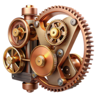 extraordinary minimalist vibrant minimalist An intricate clockwork mechanism, gears and springs, brass and copper tones, steampunk, intricate, mechanical genuine professional png