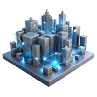 extraordinary minimalist beautiful traditional An abstract interpretation of a cityscape, visualized as a network of interconnected, glowing lines and shapes, rendered in cool blues and grays, lit... png