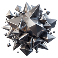 stunning modern magnificent rustic A chaotic explosion of geometric shapes, primarily triangles and squares, in shades of chrome and gunmetal gray, under harsh, contrasting lighting.... png