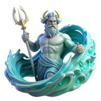 serene rustic stunning abstract Poseidon, god of the sea, commanding a colossal wave with his trident, rendered in a dynamic, Baroque style with swirling water and dramatic lighting high... png