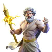 magnifico moderno straordinario rustico un' potente Zeus lanciare un' fulmine bullone a partire dal montare Olimpo, raffigurato nel un' drammatico, Rinascimento stile con realistico dettagli e intenso illuminazione premio... png